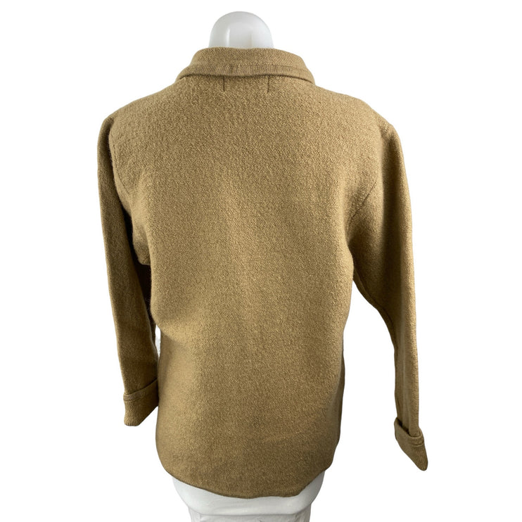 Sag Harbor Women's Tan Wool Long Sleeve Button Up Cardigan Sweater Top Size M