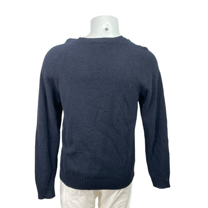 Uniqlo 100% Wool Men's Blue Knitted Long Sleeve Crew Neck Sweatshirt Sweater M