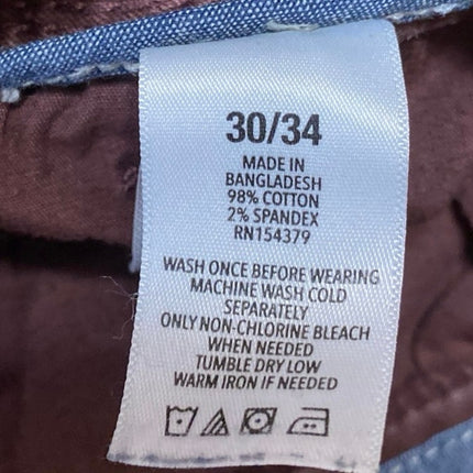 Aeropostale Men's Brown High Rise Skinny Chino Khaki Trousers Pants Size 30/34