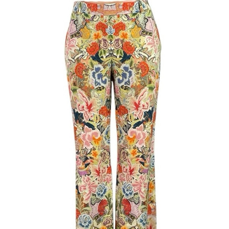 NEW Alexander McQueen Floral Tapestry Bootcut Flared Trousers Pants Size 44
