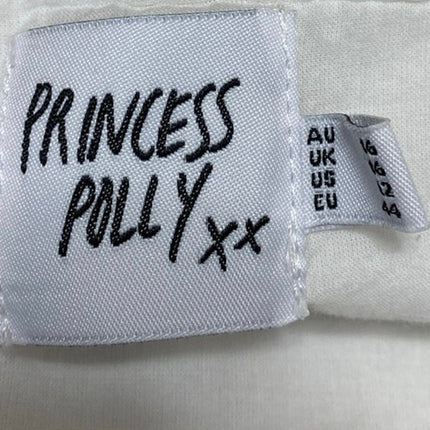 Princess Polly White Sleeveless Zip Cami Camisole Bandeau Crop Tank Top Size 12