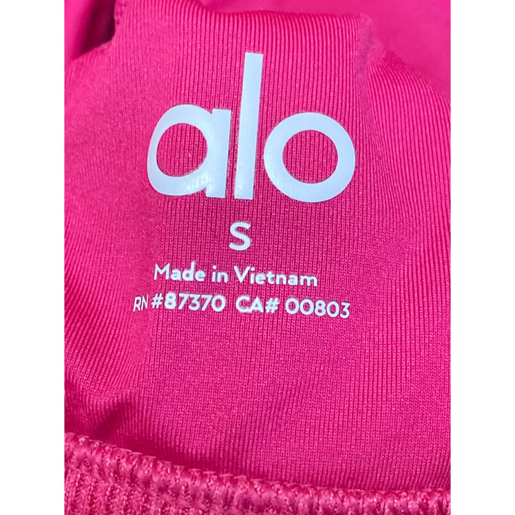 Alo Women's Pink Yoga Workout Running Gym Athletic Sports Bra Crop Top Size S