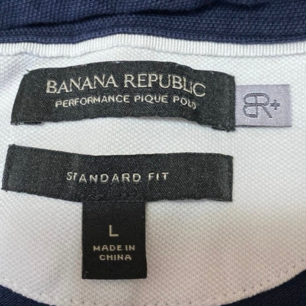 Banana Republic Men's Blue Short Sleeve Golf Standard Fit Polo Shirt Top Size L