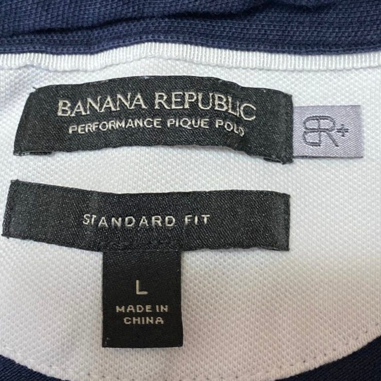 Banana Republic Men's Blue Short Sleeve Golf Standard Fit Polo Shirt Top Size L
