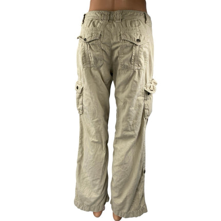 J.Crew Women's Beige Mid Rise Wide Leg Twill Khaki Chino Cargo Trousers Pants 4