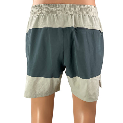 Lululemon Lane Line 6"In Nightcap Silverstone Men Gray Beige Colorblock Shorts M