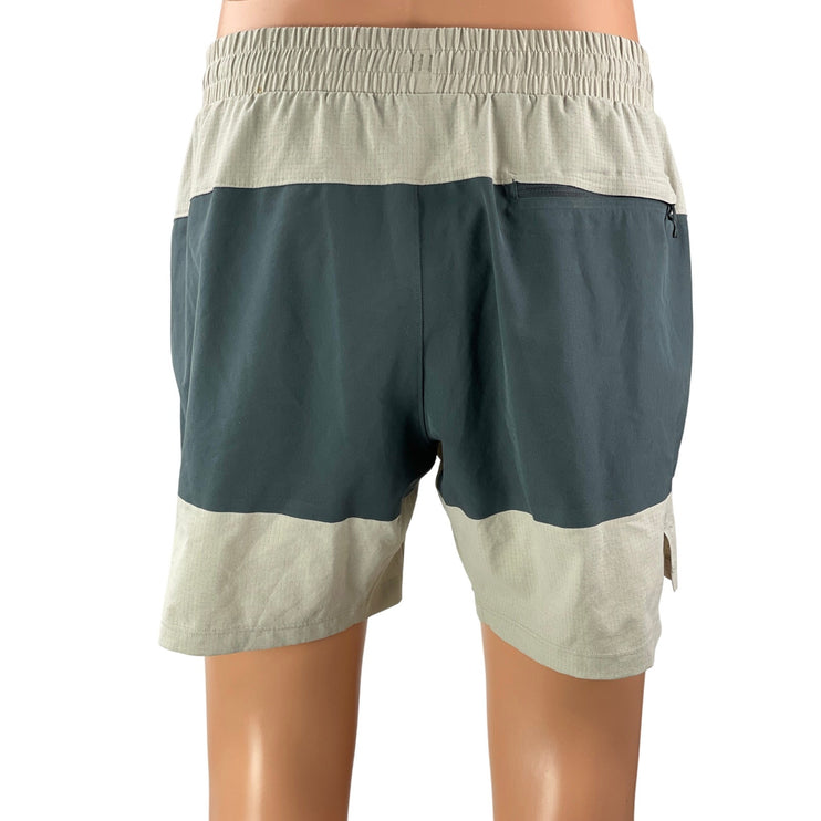 Lululemon Lane Line 6"In Nightcap Silverstone Men Gray Beige Colorblock Shorts M