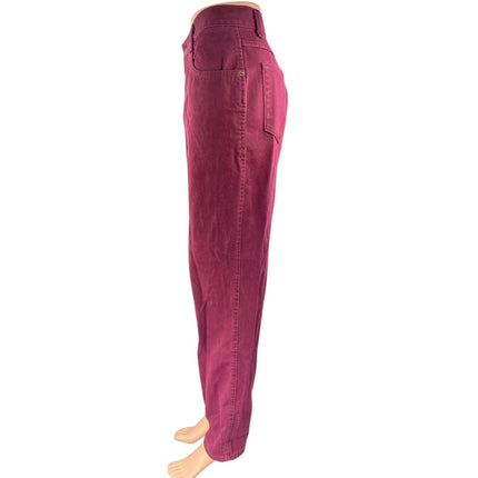 Vintage Gitano Women's Red Maroon High Waisted Tapered Leg Denim Jeans Size 12