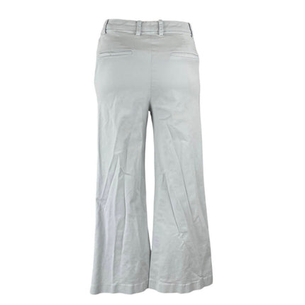 Theory Women's Light Blue High Rise Cotton Wide Leg Baggy Trousers Pants Size 0