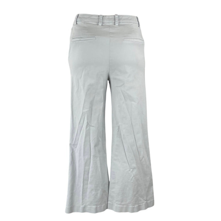 Theory Women's Light Blue High Rise Cotton Wide Leg Baggy Trousers Pants Size 0