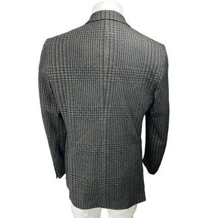 Etro Black Houndstooth Plaid Wool 2-Button Long Sleeve Blazer Coat Jacket 42 US