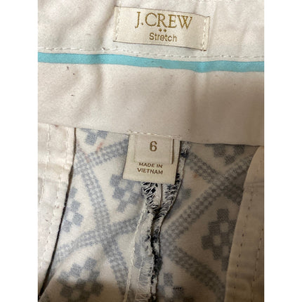 J,Crew Women's Black Geometric Argyle Stretch Mid Rise Mini Casual Shorts Size 6