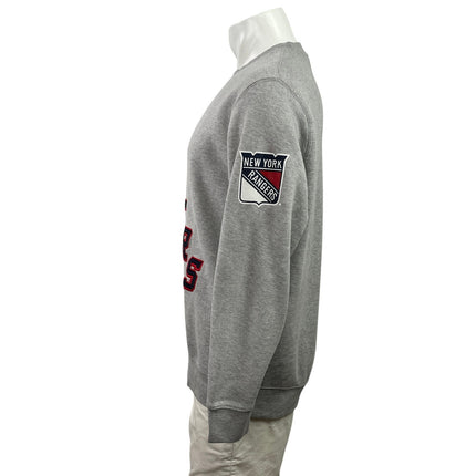 New York Ranger Mens Gray Fleece Long Sleeve Crew Neck Sweatshirt Sweater Size L