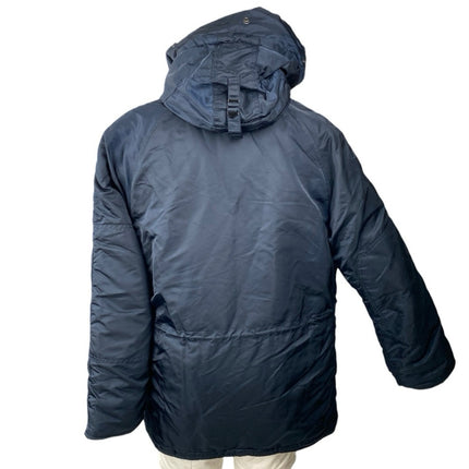 Alpha Industries Black Hooded Long Sleeve Pocket Snorkel Parka Coat Jacket Sz M