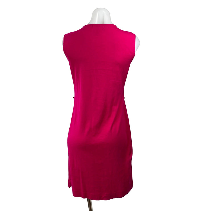Lauren Ralph Lauren Pink Sleeveless Notch V Neck Tank A Line Mini Dress Size M