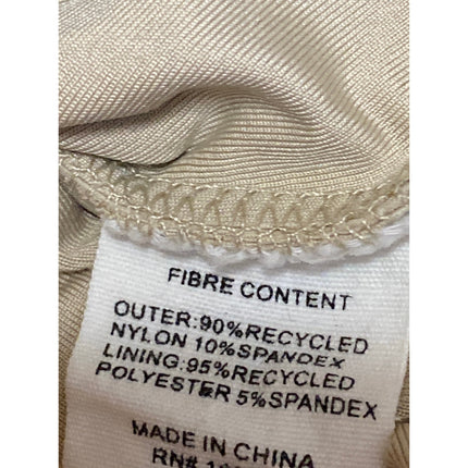 Princess Polly Women's Beige Ribbed Square Neck Long Sleeve Slim T-Shirt Top 4