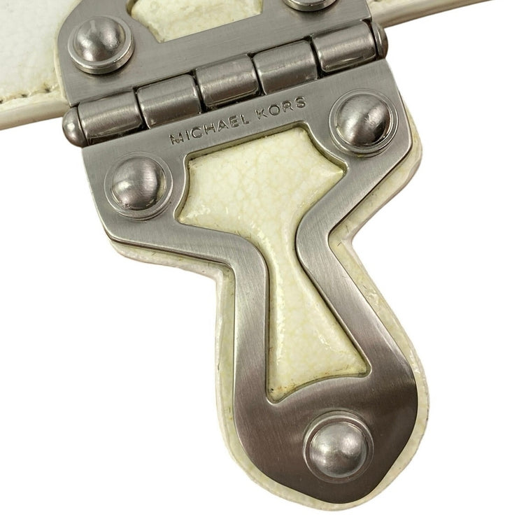 Michael Kors Santorini Wicker Rattan Leather Trim Clutch Purse Pouch Wristlet OS