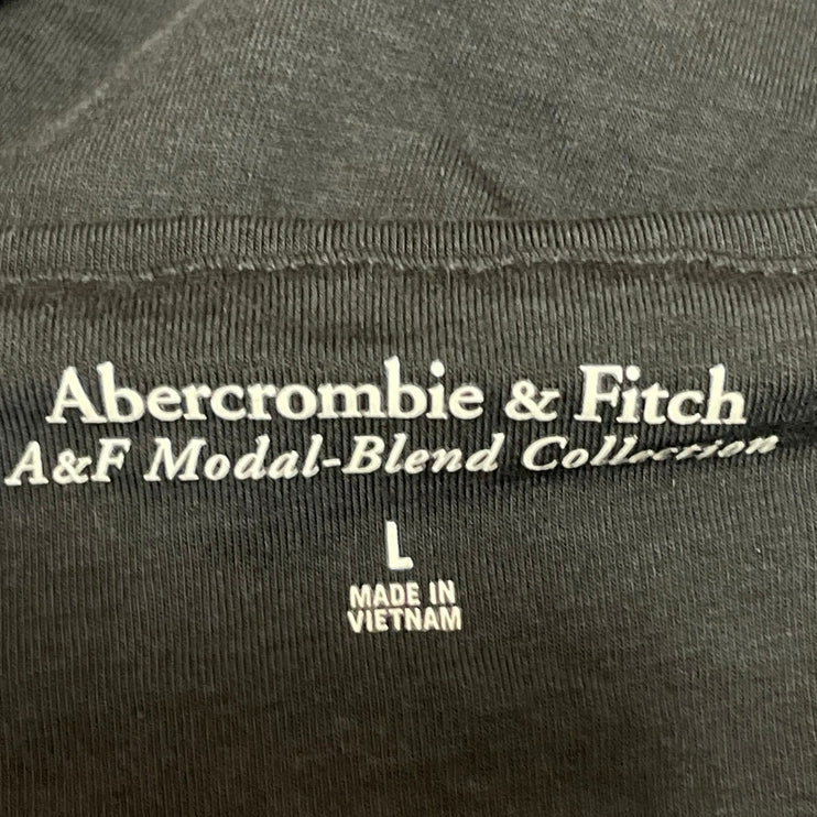 Abercrombie & Fitch Women's Black Sleeveless Ruched Faux Wrap Blouse Top Size L
