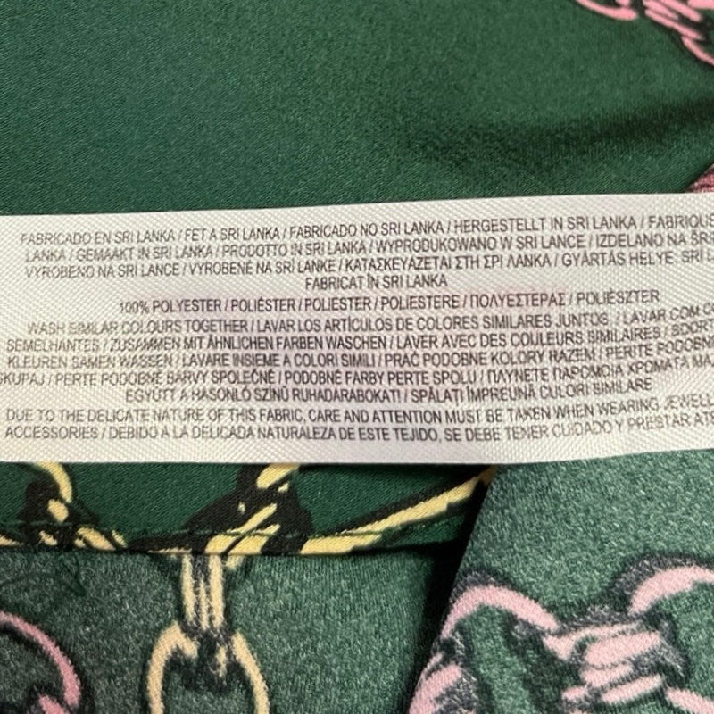 Primark Green Silk Satin Chain Bandana Cowl Scarf Camisole Tank Mini D Brie Primark Green Silk Satin Chain Bandana Cowl Scarf Camisole Tank Mini D Brie