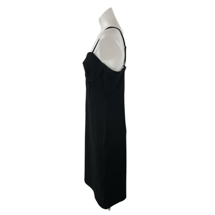 H&M Women's Black Sleeveless Bustier Cami Camisole Midi Bodycon Tank Dress Sz L