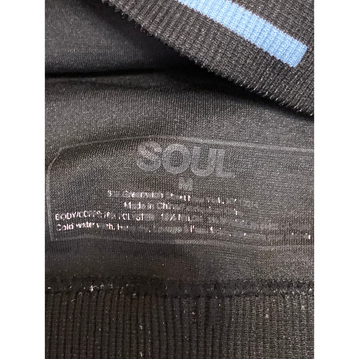Soul Black Sleeveless Ribbed Stretch Racerback Sports Bra Crop Tank Top Size M