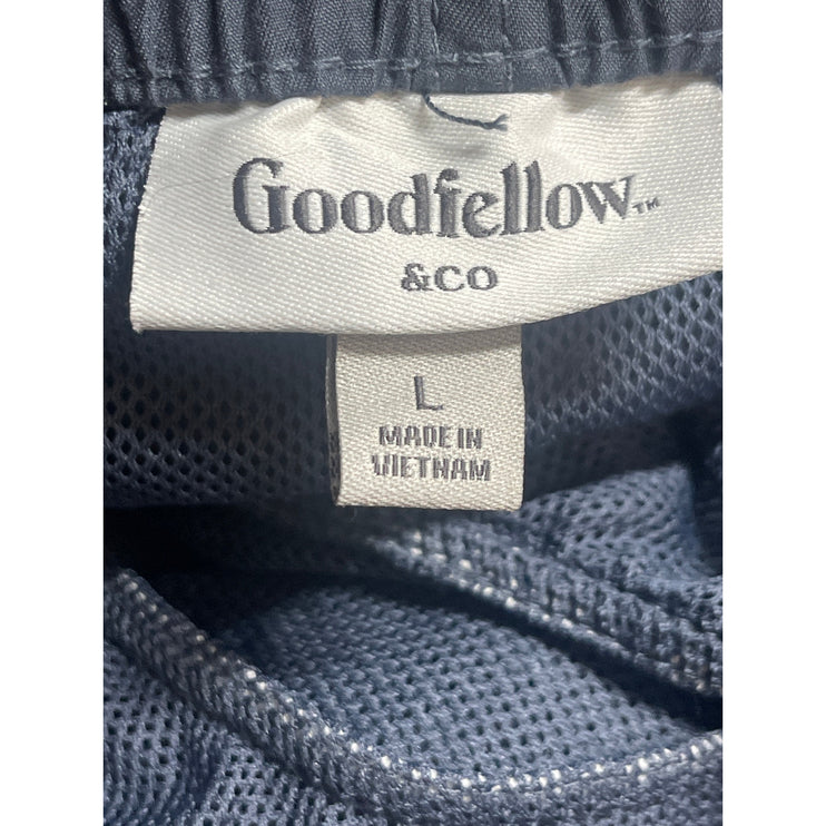 Goodfellow & CO Men's Blue High Rise Elastic Waist Drawstring Casual Shorts Sz L