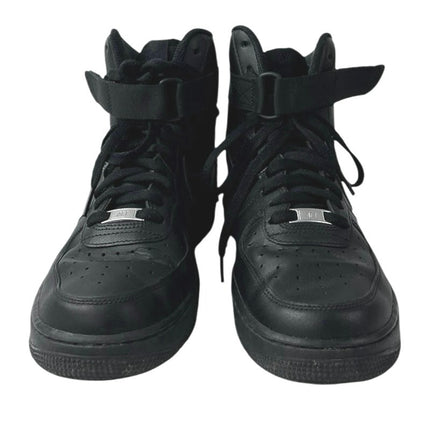 Nike Air Force 1 Black Leather High Top Round Toe Athletic Sneakers Shoes Sz 11
