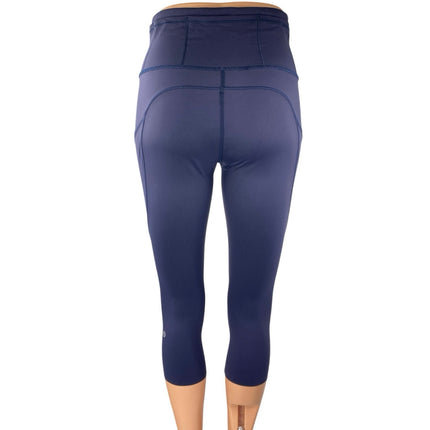 Lululemon Blue Mid Rise Skinny Activewear Fitness Cropped Capri Leggings Pants 6