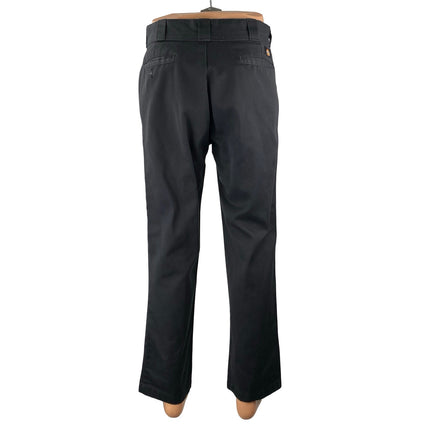 Dickies Mens Black High Rise Loose Straight Slacks Chino Trousers Dress Pants 32