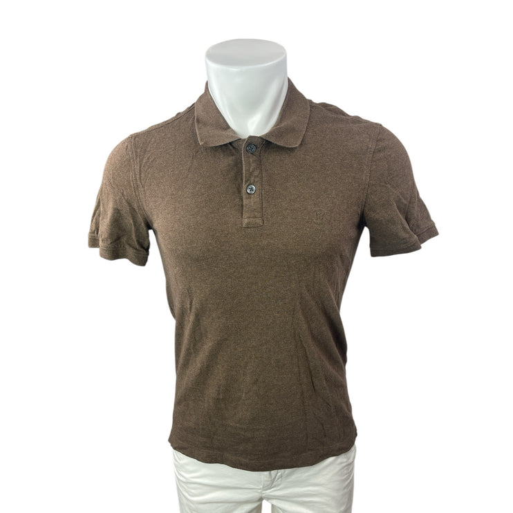 Banana Republic Pique Men's Brown Collared Short Sleeve Knit Polo Shirt Top Sz S