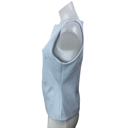 NEW Aritzia Babaton Blue Sleeveless Boat Neck Zip Tank Peplum Blouse Top Size M