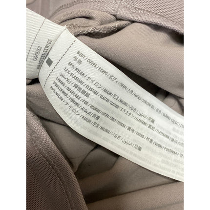 Abercrombie & Fitch Gray Tan Mesh Long Sleeve Square Neck Corset Bodysuit Top S