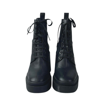 Clergerie Noam Womens Black Leather Lace Up Block Heels Platform Ankle Boots 7.5