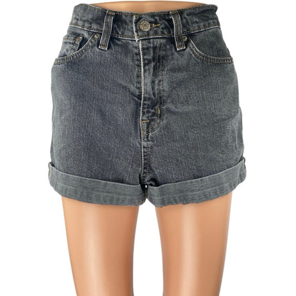 Urban Outfitters BDG Black Washed High Rise Cuffed Denim Jean Shorts Size 26