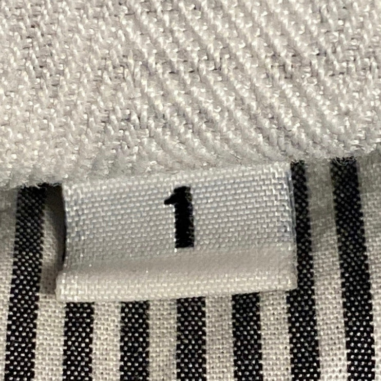 Planet Women's Black White Striped Long Sleeve Button Down Shirt Top Size 1