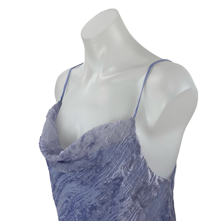 Urban Outfitters Esmie Blue Burnout Velvet Cowl Neck Cami Camisole Tank Top M