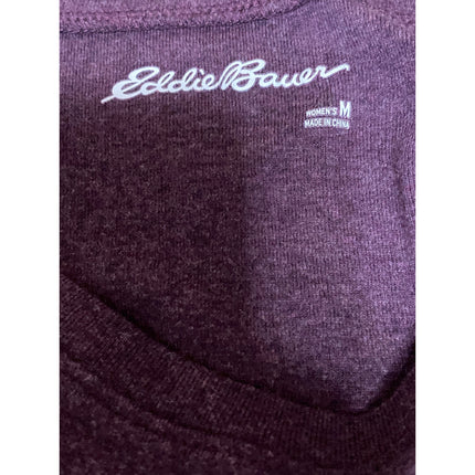 Eddie Bauer Women's Purple Cotton Crew Neck Long Sleeve Pullover Sweater Top M
