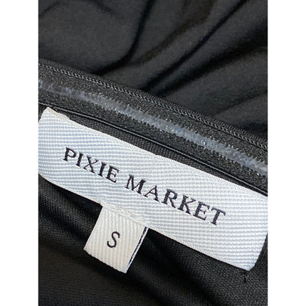 Pixie Market Dominique Black Wire Bustier Strapless Ruched Blouse Top Size S
