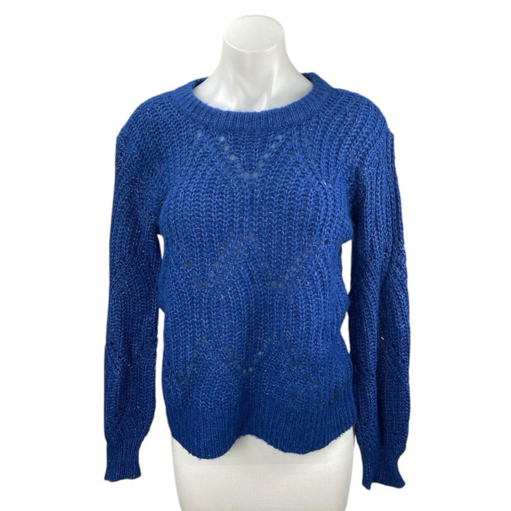 Abercrombie & Fitch Women's Blue Long Sleeve Crew Neck Pullover Sweater Top S