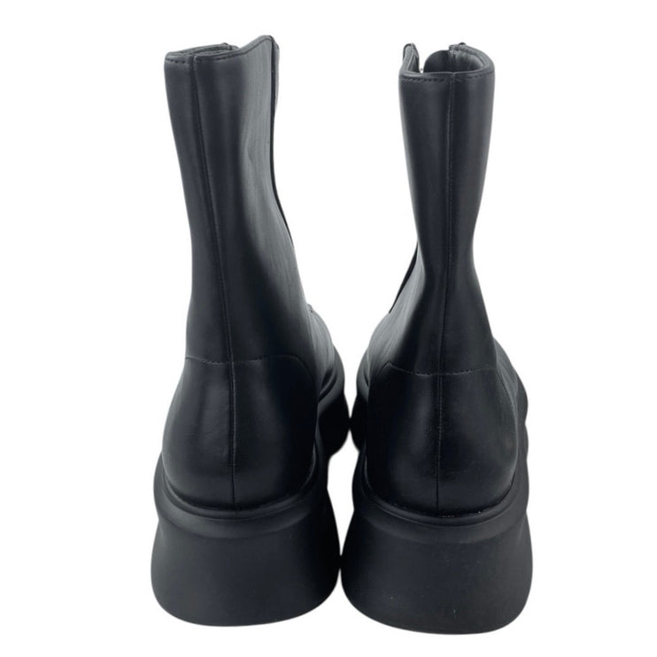 Just Fab Bria Women's Black Faux Leather Zip Up Platform Combat Boots Size 7.5