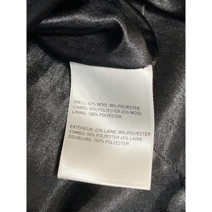 Shelli Segal Laundry Gray Wool Colorblock Long Sleeve Full Zip Pea Coat Jacket L