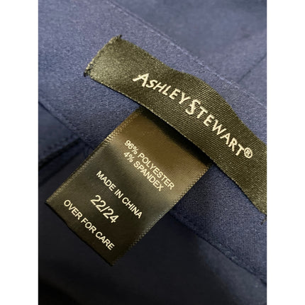 Ashley Stewart Womens Blue High Rise Wide Leg Sailor Trousers Pants Size 22/24