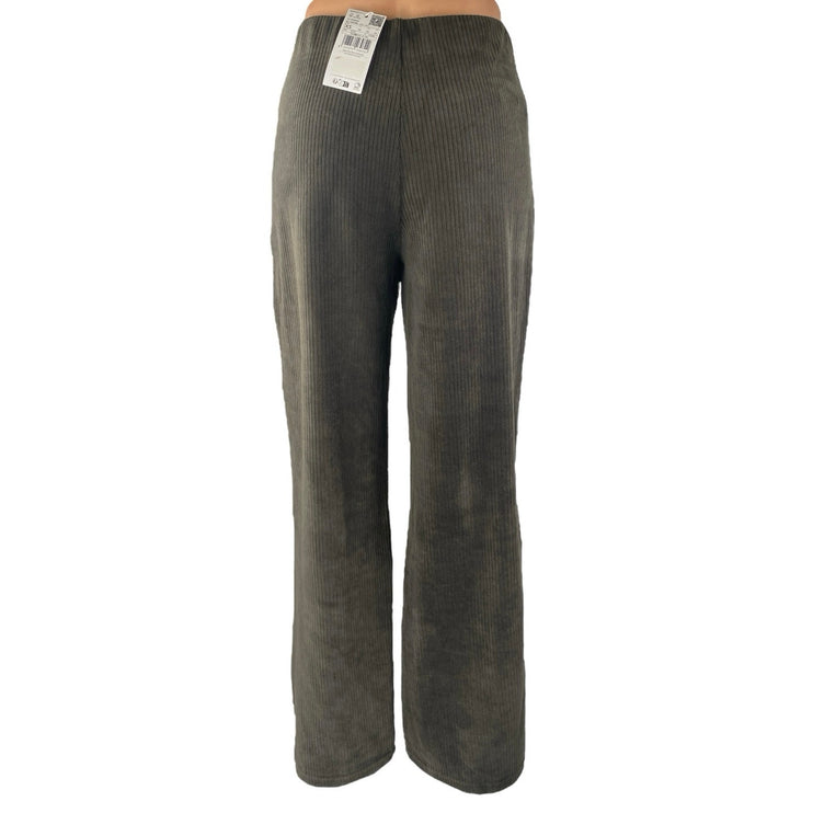 MNG Mango Women's Green High Waisted Relaxed Straight Trousers Pants XS