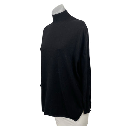 MNG Mango Women's Black Long Sleeve Turtleneck Knit Longline Sweater Top Size S