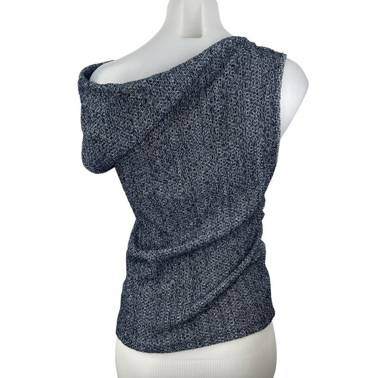 NEW Zara Women's Blue One Shoulder Ruched Sleeveless Knit Blouse Tank Top Size S