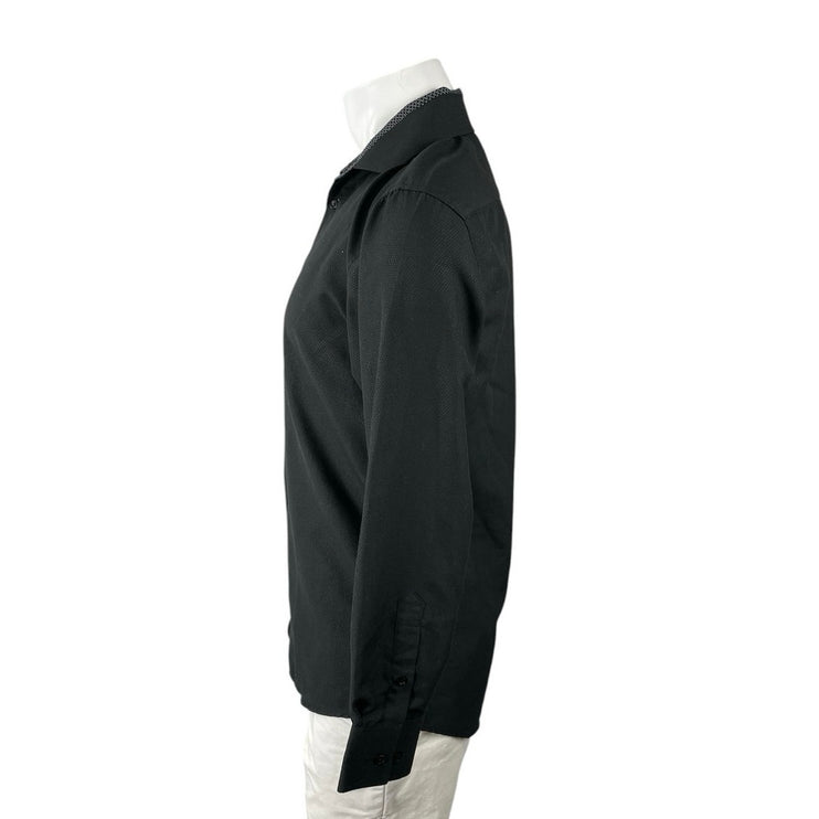 BC Collection Men's Black Slim Fit Long Sleeve Button Down Shirt Top Size S