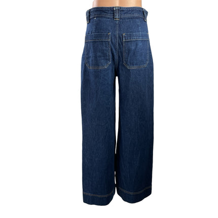 & Other Stories Blue Dark Wash Mid Rise Wide Leg Baggy Denim Jeans Pants Size 36