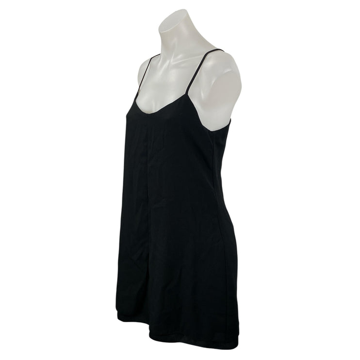 Topshop Women's Black Sleeveless Scoop Neck Open Back Cami Tank Mini Dress Sz 6