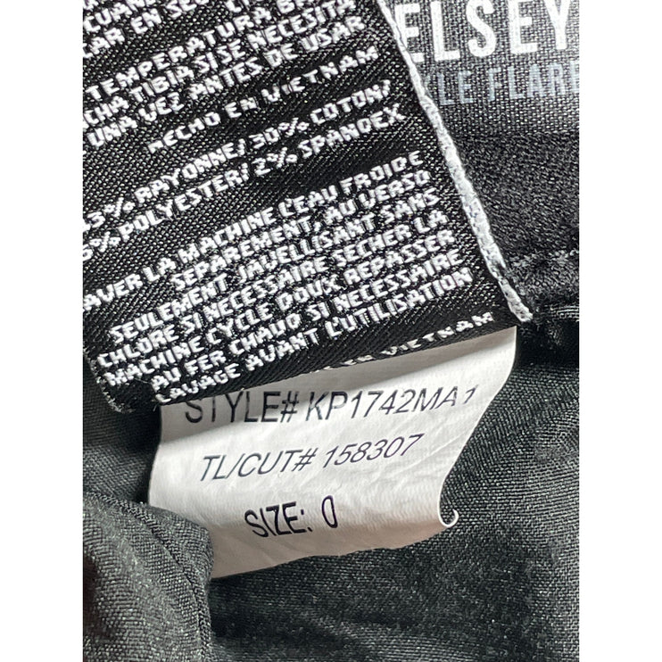 KUT From The Kloth Kelsey Ankle Flare Women's Black Mid Rise Denim Jeans Size 0