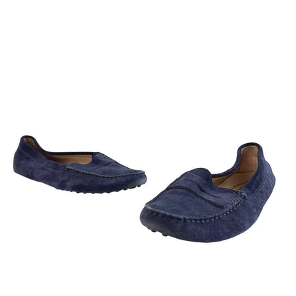Tod's Gommino Women's Blue Suede Low Top Slip On Flats Loafers Shoes Size US 6
